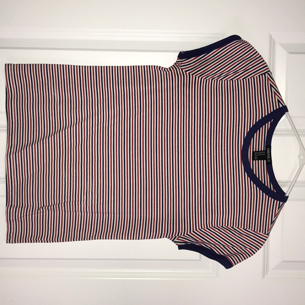 BLUE AND RED STRIPED SHIRT (FOREVER 21)